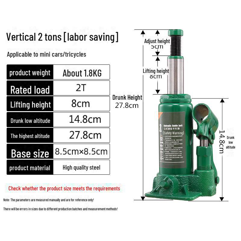 Multi-Capacity Vertical Hydraulic Jack: 5T, 10T, 20T, 50T for Car Tire Change & Repair