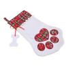 Xmas Stocking Large Capacity   Plaid Pet Foot Hanging Stocking Decoration for Present Bag