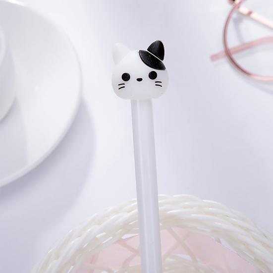 0.5mm Black Ink Cute Cat Head Paw Gel Ink Pen Stationery Office School Supplies