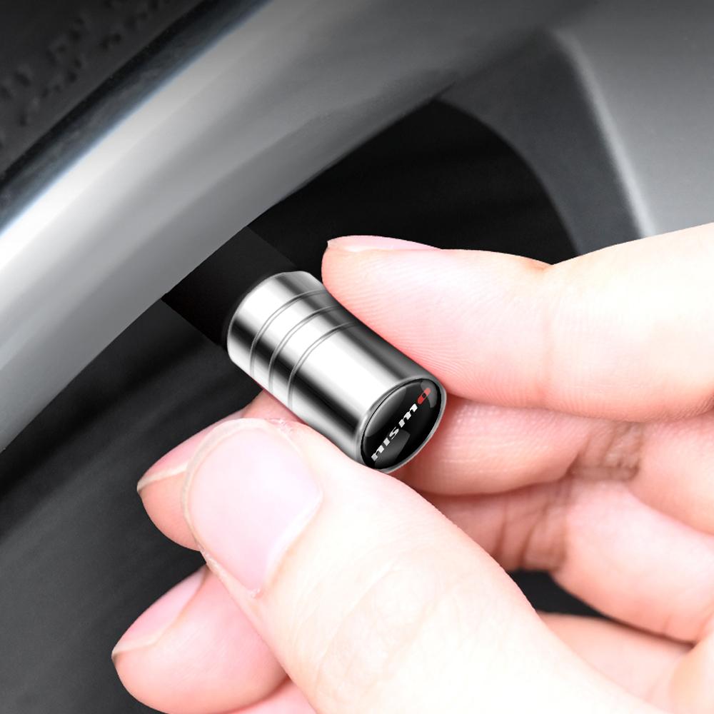 For Nissan MBQ14PCS Car Badges Wheel Tire Valve Caps Air Stem Covers Auto Accessories For Nissan Qashqai J11 Patrol Rogue T32 Xtrail Juke Kicks