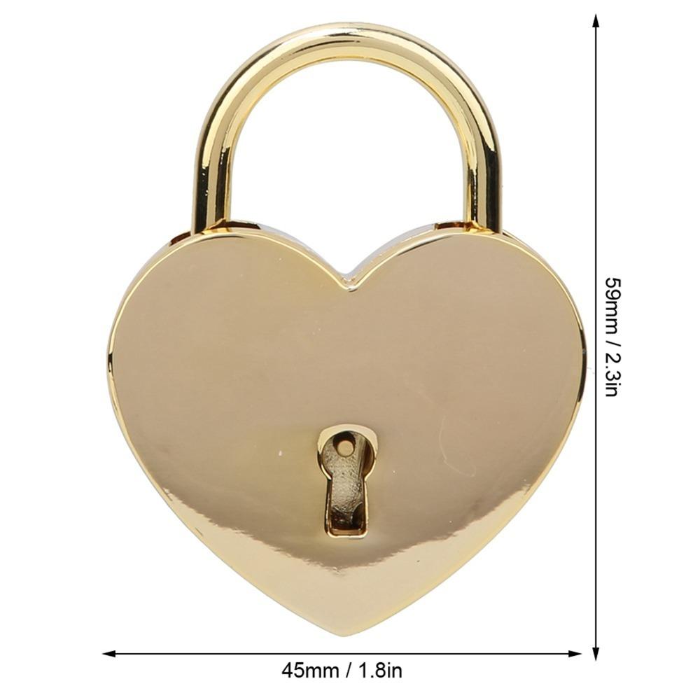 1pcs Couple Vintage Style Heart Padlock Gold Tone Heart Shaped Love Lock Metal Padlock Craft Supplies