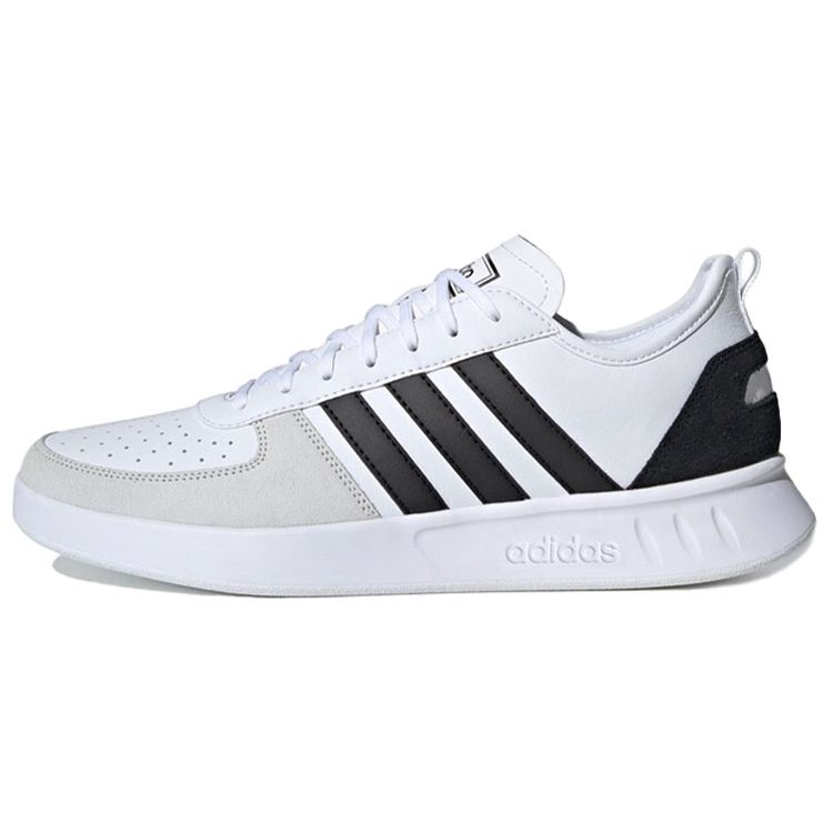 Adidas Court 80s Leather Suede Slip Resistant Durable Low Top Tennis Shoes Men Sneakers Black White Gray FW2871