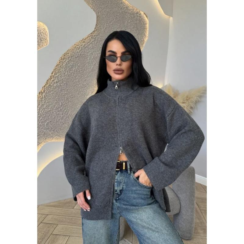TIFICY Women's Fashion Casual Fall Winter Solid Color Print Long Sleeve High Neck Tops Women's Clothing Woolen Knitwear Sweaters