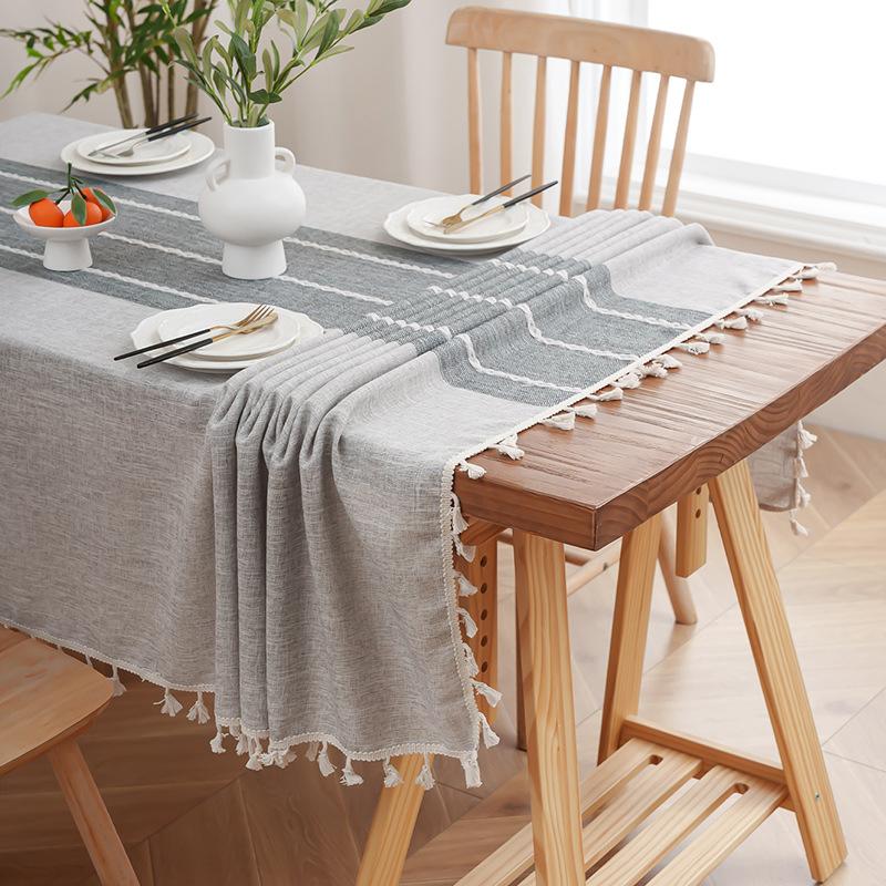 Waterproof And Oil-Proof Cotton And Linen Fabric Rectangular Tablecloth Coffee Table Pad Book Tablecloth Modern Simple Tablecloth