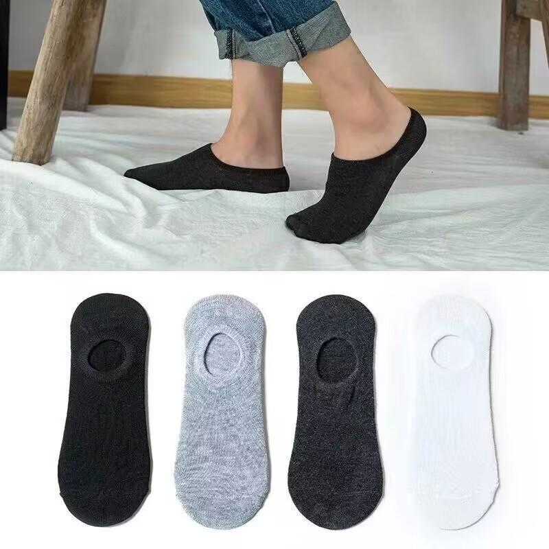 Men's Summer Short Black Socks - Thin, Mid-Short Tube, Sweat-Absorbent, Deodorizing, Boat Style