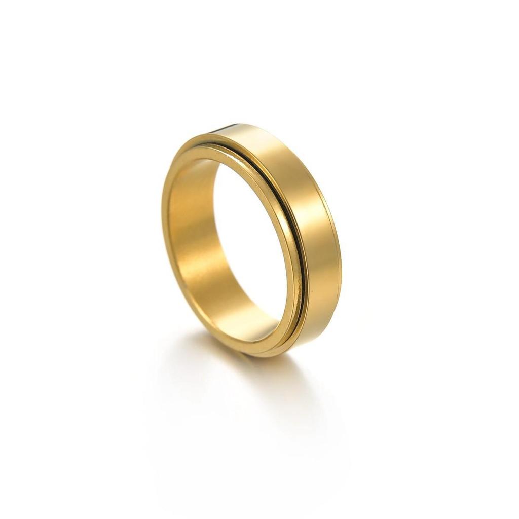 24 New 6mm Smooth European-American Style Wedding Ring with Rotating Decompression Feature
