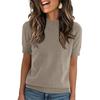 Women's Half Turtleneck Loose Lightweight Knit Short Sleeve Base Sweater