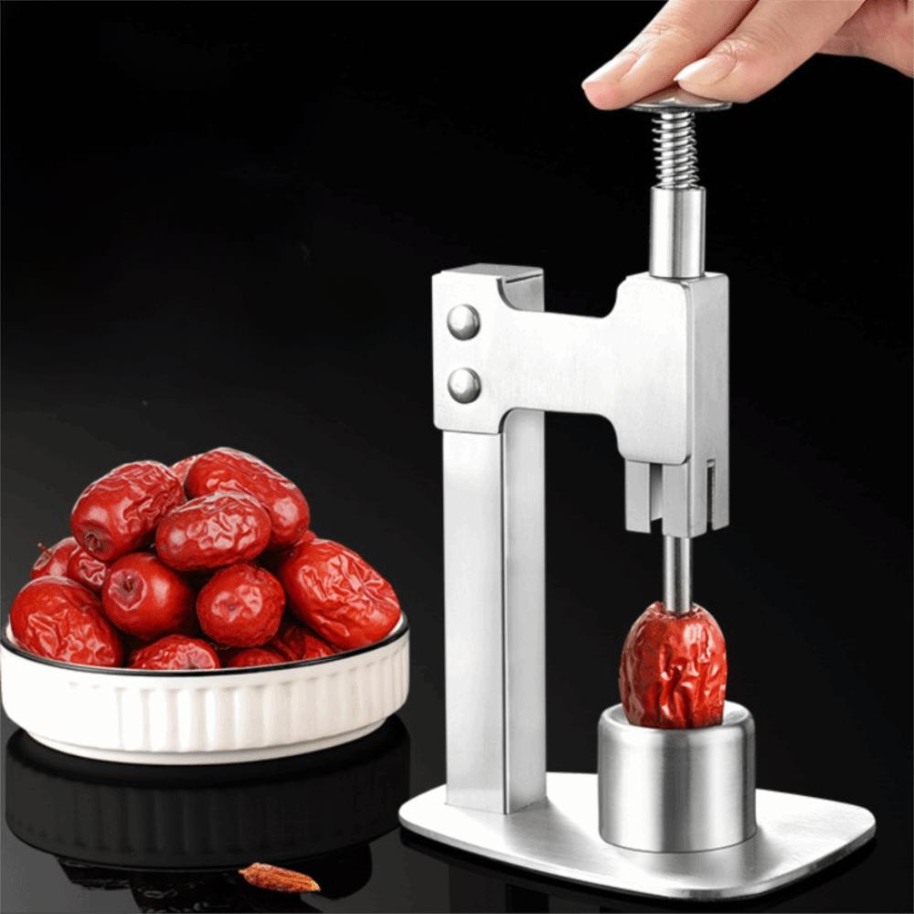 Manual Stainless Steel Red Dates Corer Press Type Cherry Pitter Olive Core Remover  Dessert
