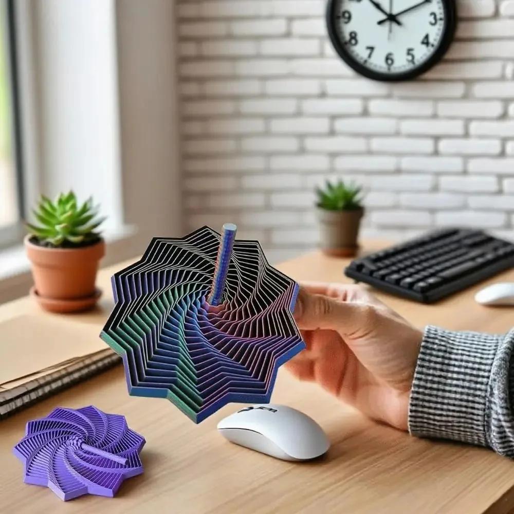 הדפסת תלת מימד דגם כוכב פרקטלי Fidget עיצוב גיאומטרי מורחב קישוטי ספירלה מסתובבים צעצוע הרפיה נייד להפגת מתחים
