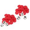 2 Sets Left Right Center Dice Game 16mm With 3 Dices 24 Chips for Family Nights Friends Gatherings Games Parties Red