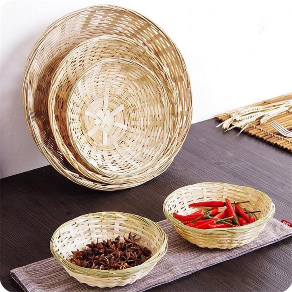 Vegetable Food Woven Basket Bread Fruit Pastry Plate Creative Storage Basket  Kitchen Accessories