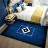 Hamburger SV Dark Blue Textured Crest Area Rug, Non Slip Floor Mat for Living Room Bedroom German Soccer Fan Home Decor