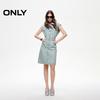 ONLY Women's Cotton Sleeveless Lapel Denim Mini Dress