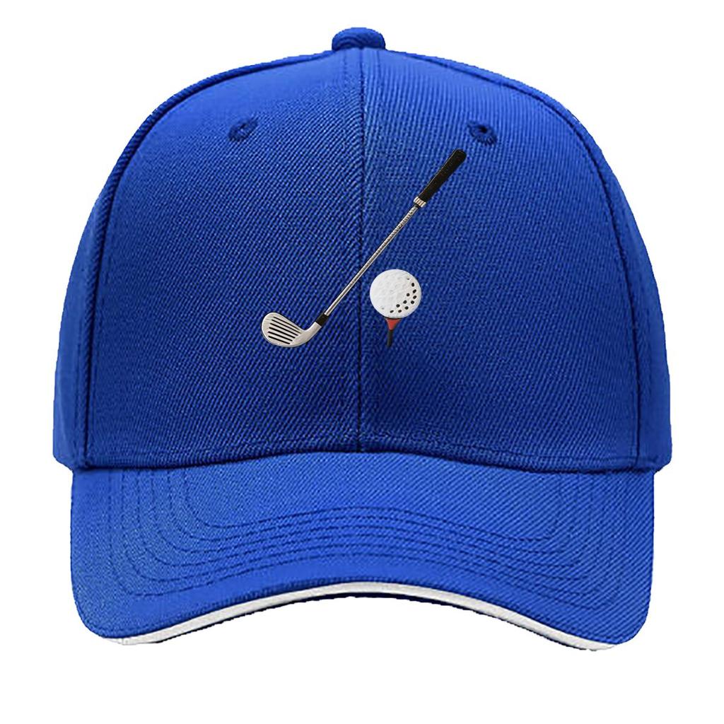 UnisexS Adjustable Baseball Cap with Golf Club Casual Sports Design Hand Washable Suitable for Golf Sandwich Baseball Cap