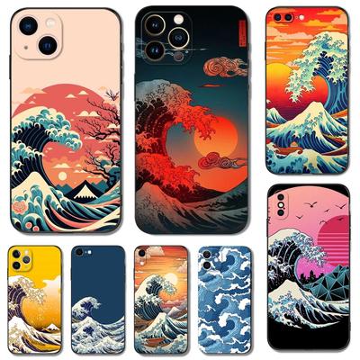 Cartoon Welle Handyhülle für iPhone Samsung Galaxy Redmi Xiaomi Oppo OnePlus Note SA 7 8 9 10 11 12 13 14 20 21 22 23 53 54 Pro Max Ultra TPU Soft
