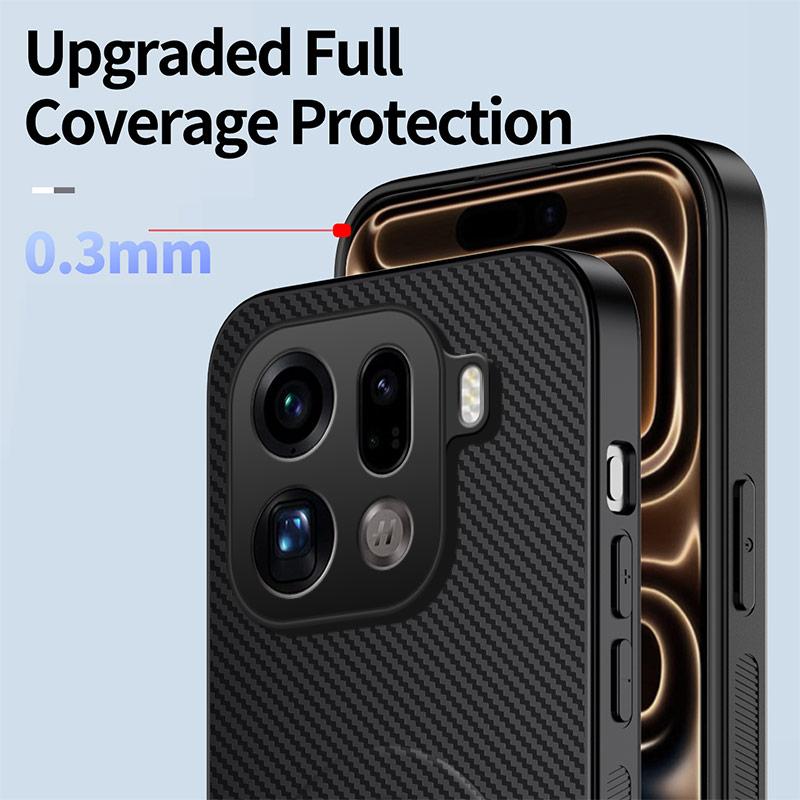 Luxury Carbon Fiber Pattern Skin-friendly Case For OPPO Find X9 Pro X8 Pro Foldable Bracket Magnetic Shockproof Protector Cover
