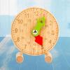 Wooden Learning Clock for Kids - Free Standing Shape and Color Sorting Telling Time Model - Style 1, Educational Toy