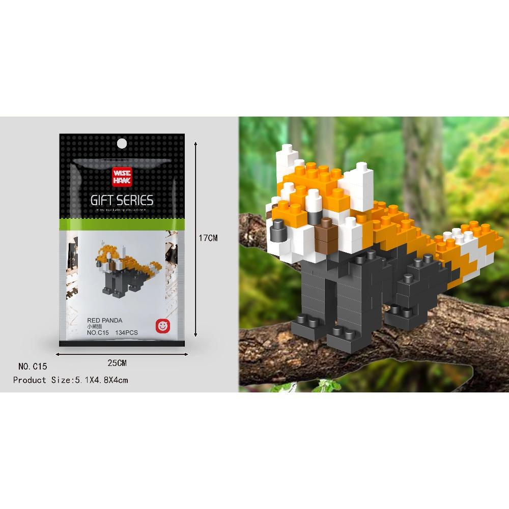 Mini Building Blocks 3D Animal Diamond Model Micro Bricks Dog Cat Bird Moose Wolf Panda Macaw Toys For Children Birthday Gifts