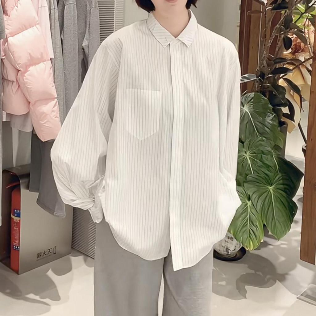 In Stock: 2026 Spring Fashionable Versatile Bud Sleeves Cotton Striped Shirt Top for Women