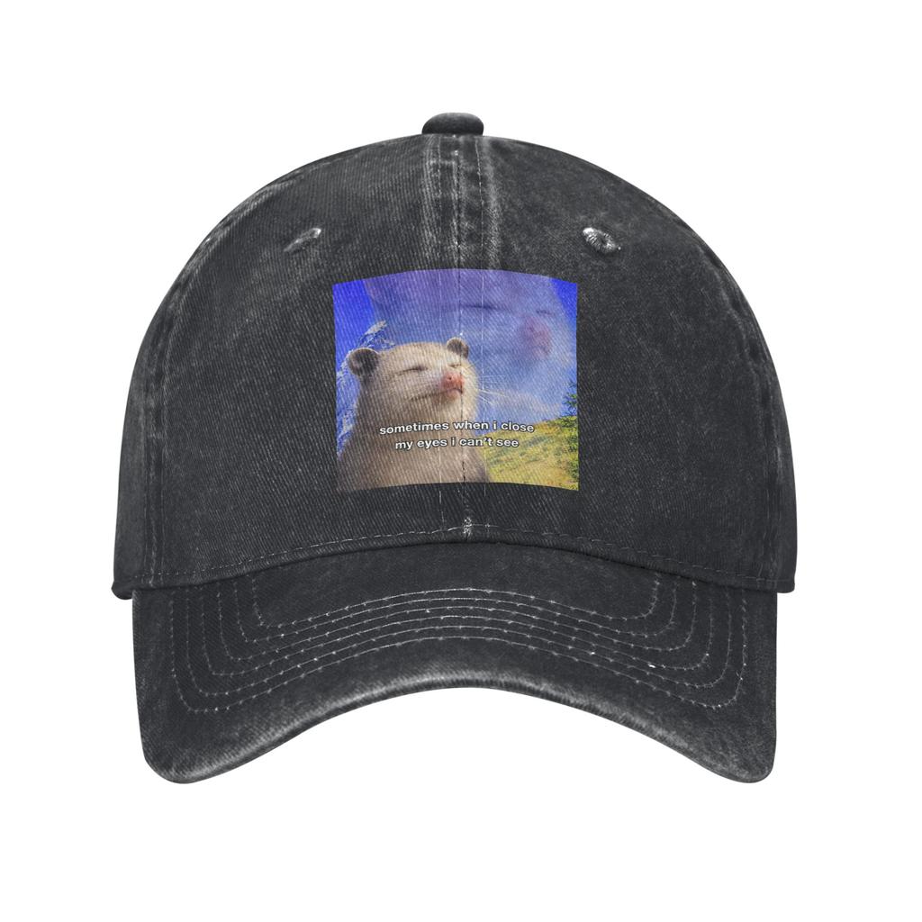 Sometimes When I Close My Eyes I Cant See Washed Baseball Cap Sun Trucker Hat Spring Women Unisex Running Hippie Baseball Caps