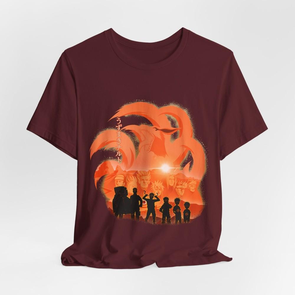 Naruto Friends Silhouette Tee Japanese Anime Art TShirt for Fans Unisex Manga S