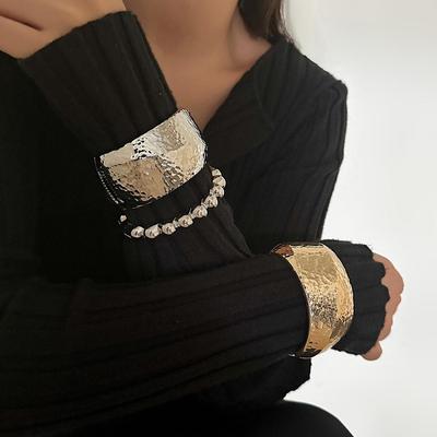 European & American Oval Beaded Alloy Bracelet Set - Fashionable Spring Design