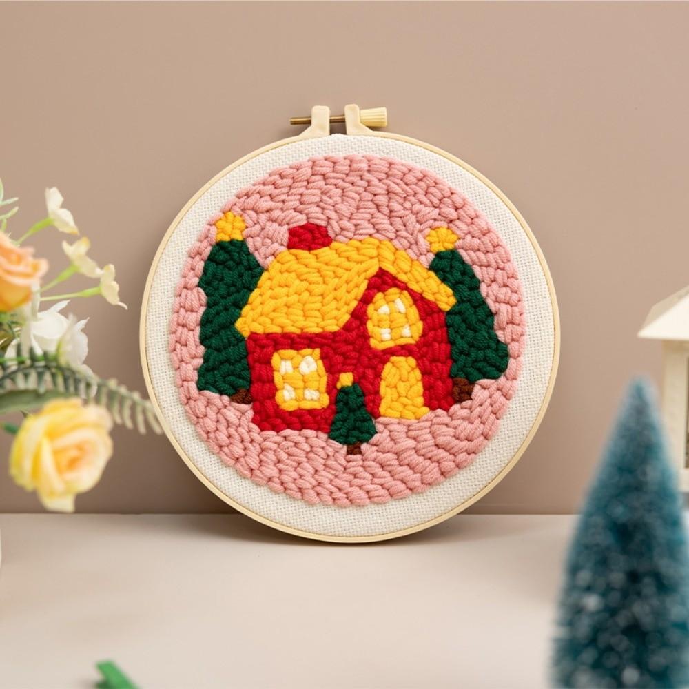 Merry Christmas Punch Needle Kit Beginner Embroidery Set Rug Hooking Kit Christmas Craft