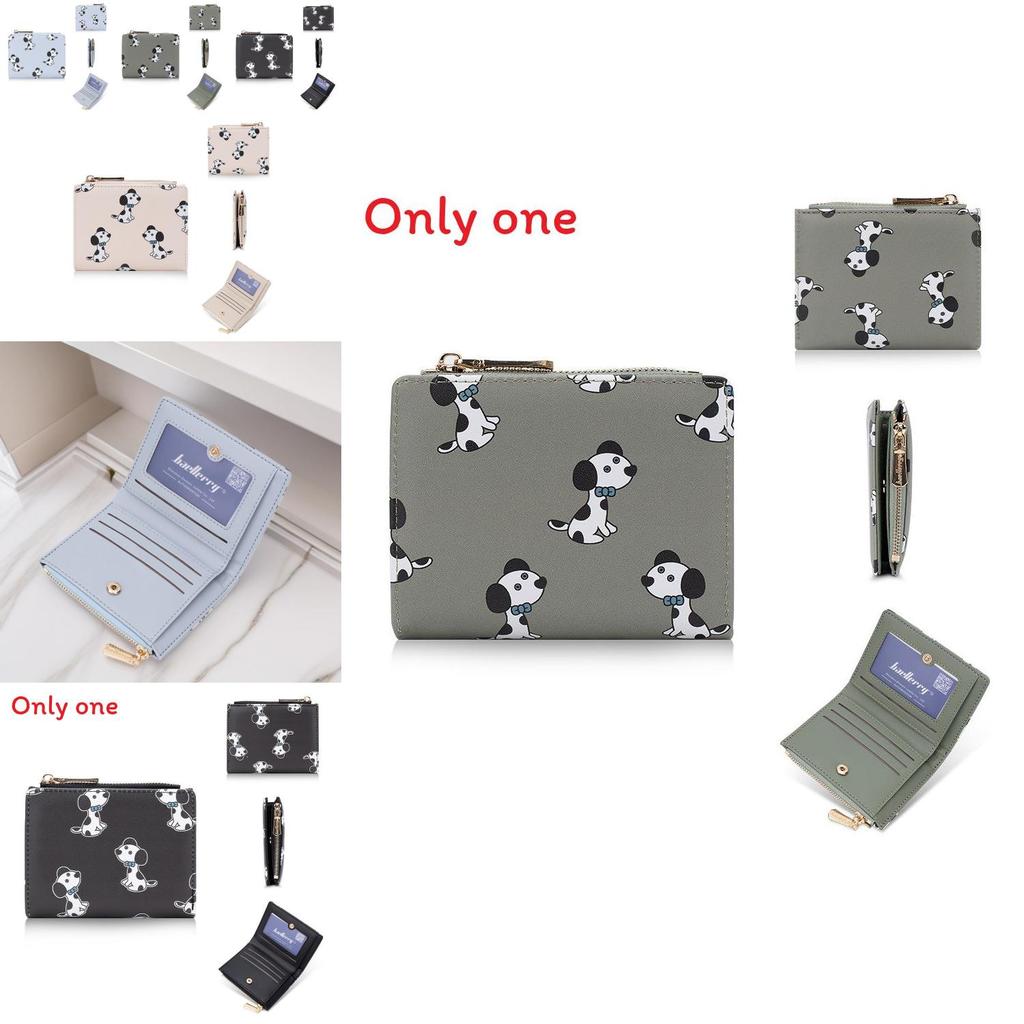 Dog Print Wallet For Women With Rfid Blocking And Zipper Pocket For Daily Use