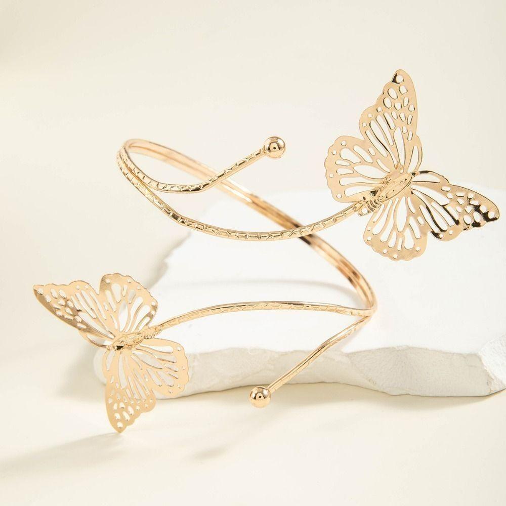 Fashion Wide Open Bangle Adjustable Armlet Creative Arm Bracelet  Women