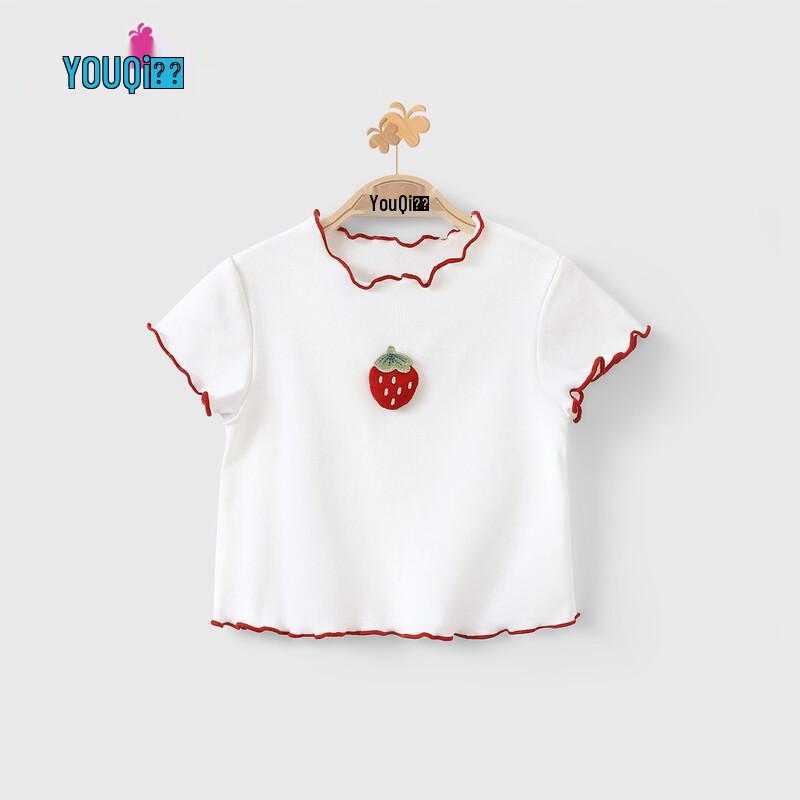 Youqi Girls Thin Short Sleeve Summer T-Shirt 73 абрикосовый