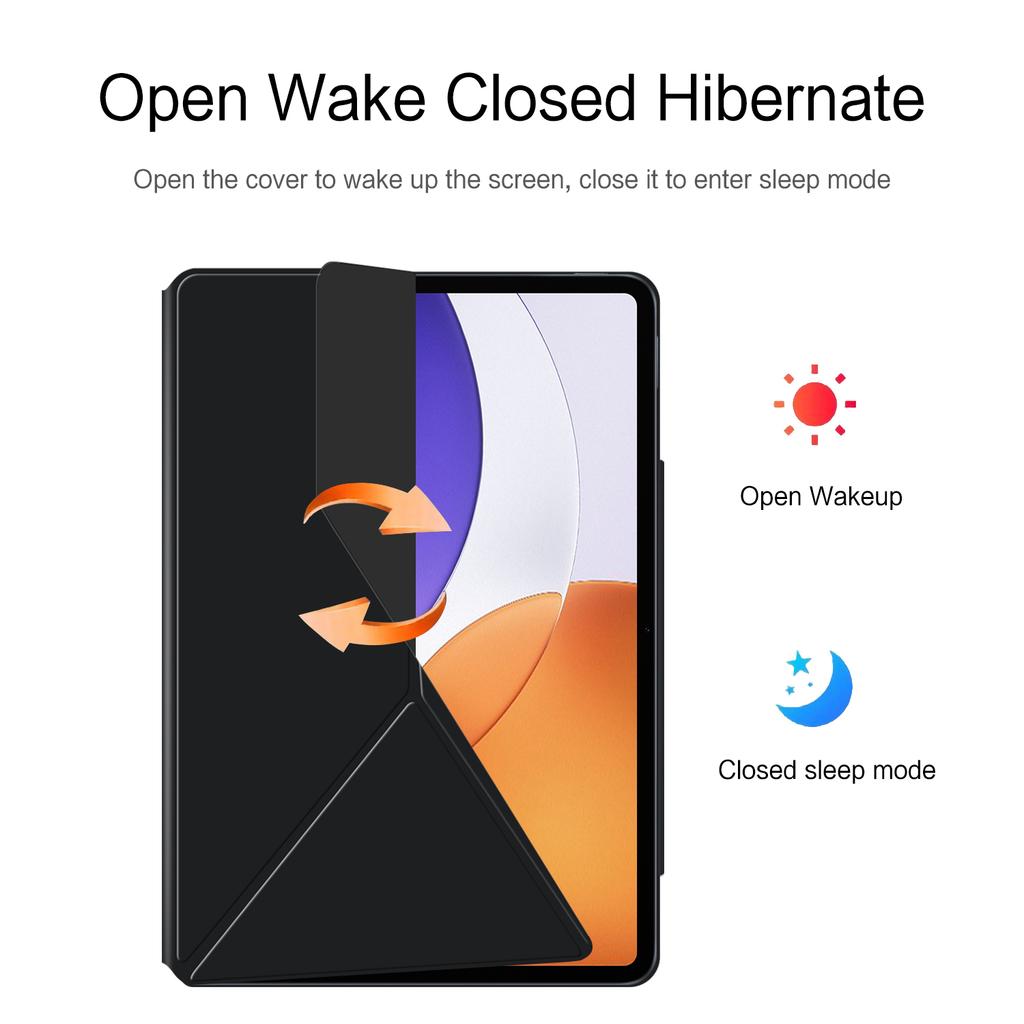For Xiaomi Pad 7S Pro 12.5 Leather Case Origami Stand Magnetic Tablet Cover Auto Wake/Sleep