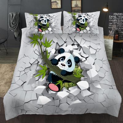 3D Animal Panda Bed Linen Set Nice Single Double Bed Cover Set Luxury Bamboo Queen King Twin Double Bed Clothing for Adult