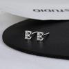 Pendientes de Diamantes con Letra Personalizada de Plata de Ley S925 Banyan Tree - Pendientes Individuales para Cartílago para Hombre y Mujer