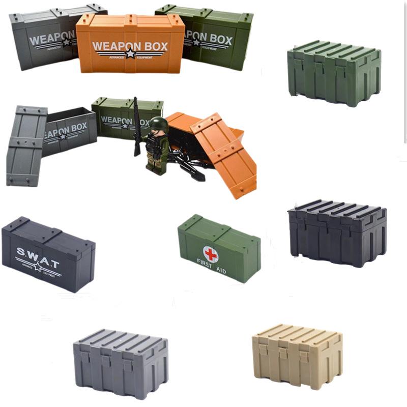 Weapon Box Diy Building Block Weapon Box Military Equipment Storage Dolls Figure Accessories Children'S Building Block Assembled Toys