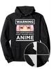 Anime Warning Graphic Hoodie Casual Anime Fan Apparel Pop Culture Clothing Bold Print Design Cozy Sweatshirt Pop Culture Fans