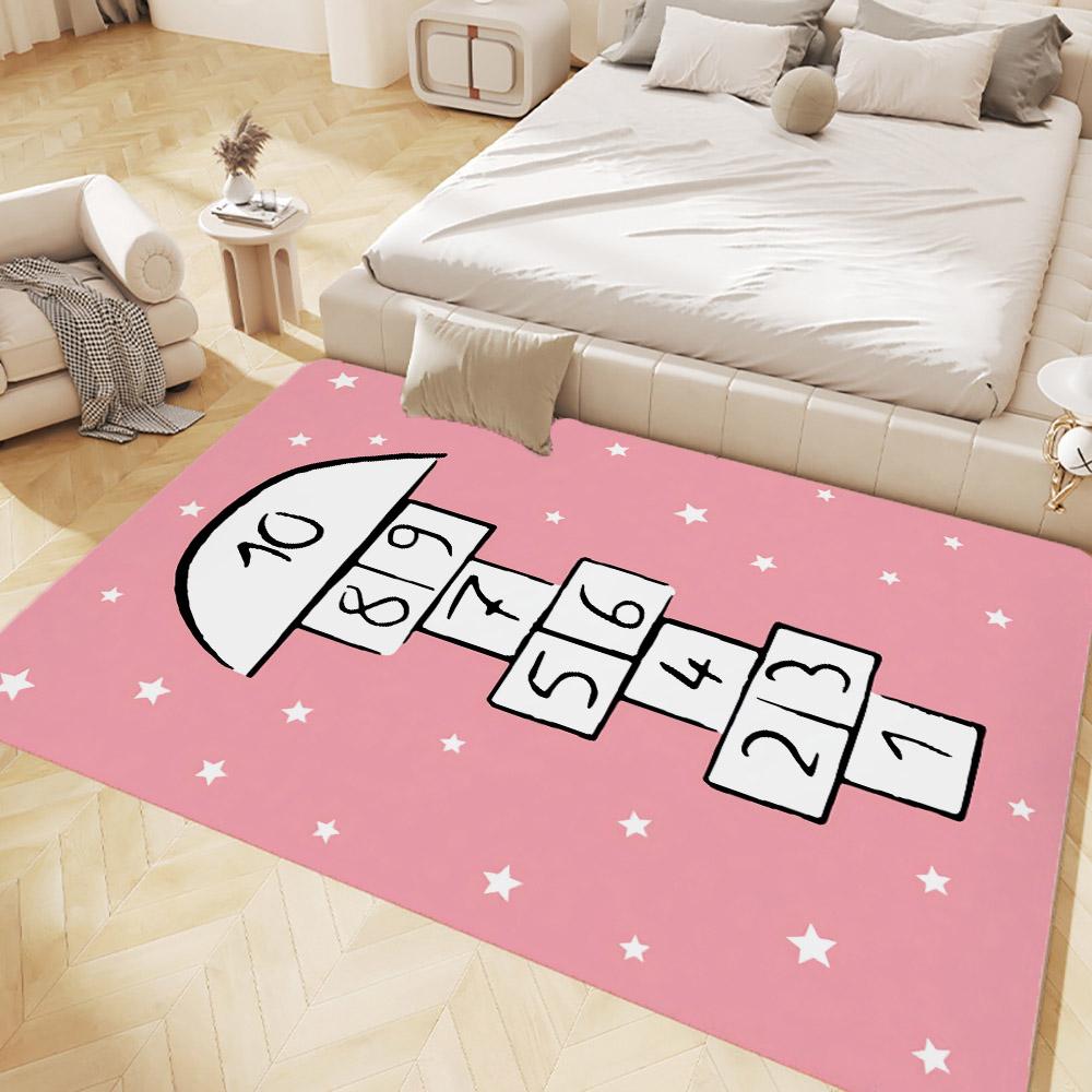 Little Princess Girls Rug Pink Baby Room Rug Washable Rugs Anti-Slip Carpet for Girls Room Playroom Floor Mat Soft Kid's Carpets