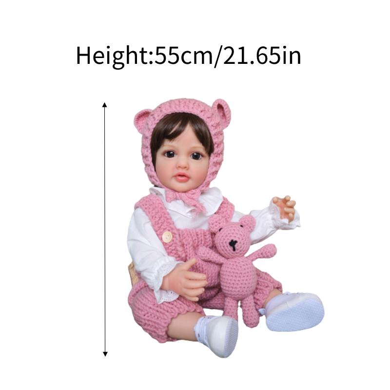 

Reborn 55cm Simulation Doll Silica Gel Changing Toy Baby Bath Companion Kid Gift