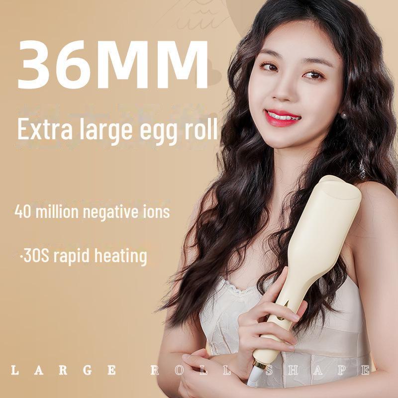 36MM French Curling Iron - Creates Egg Roll Waves & Water Ripples, Ideal for Home or Dorm Use