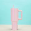 40 oz Becher mit Griff und Strohhalm, Thermos-Wasserflasche aus Edelstahl mit freundlicher Reise-Kaffeetasse für heißes/kaltes Wasser