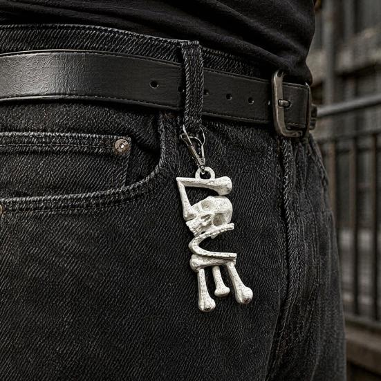 Yousheng 3D Printed Skull LOVE Keychain, Skeleton Keychain Pendant, Dark Style Bag Charms for Keys Backpack Necklace