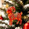 Decorative Home Decoration 2D Acrylic Goat Christmas Tree Pendant, Keychain Bag Charm, Cute Sheep Rearview Holiday Party Decor Mirror Hanging Ornament