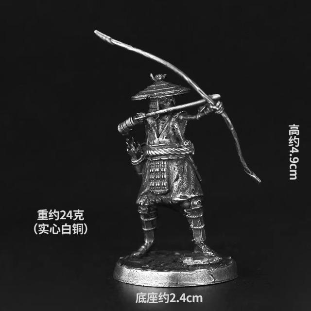 Metal Skeleton Archer Ghost Samurai Mini Tabletop Game Figurine Car Interior Decor Desktop Ornament Collectible Model Toy Gift