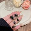 New Vintage Black Crystal Drop Earrings for Women Luxury Design Elegant Rhinestone Dangle Earring Goth Jewelry Gifts