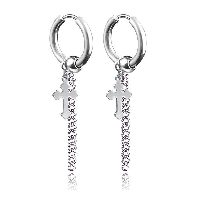 New Arrival Stainless Steel Stud Earrings Cross Star Scorpion Tassel For Women Men Fashion Hip Hop Ear Jewelry Gifts