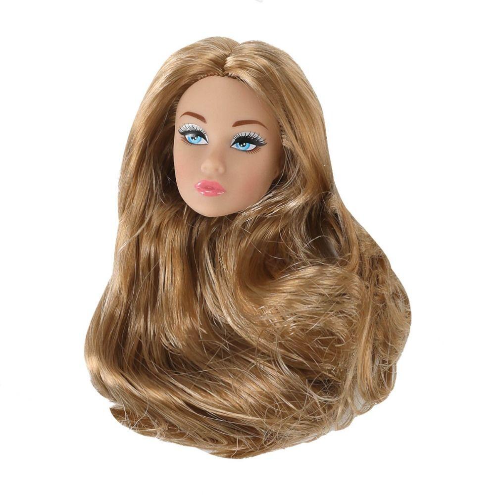 Curly Hair Supermodel Doll Head With Make-up 30cm Dolls Head 1/6 Doll Head  Dolls Accessories