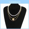 Trendy Gold Alloy Multi-layer Pearl Necklace With Chic Minimalist Vibe