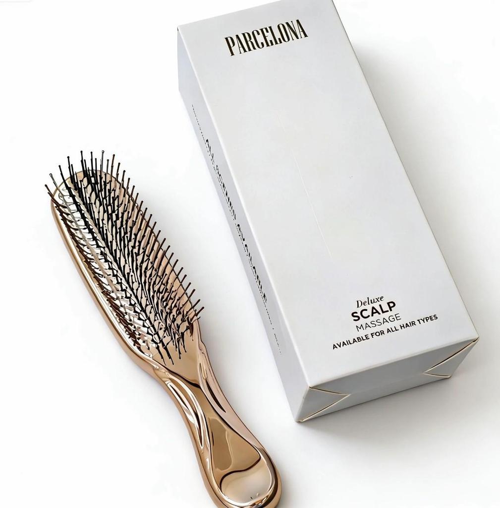 Electroplated Scalp Massage Comb: Anti-static, Wet & Dry Use, Portable Cleaning Comb