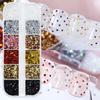 12Grids 3D Mini Heart/Star Nail Glitter Sequins 1mm Holographic Love Pentagram Flakes Sparkling Nail Art Decorations Paillettes