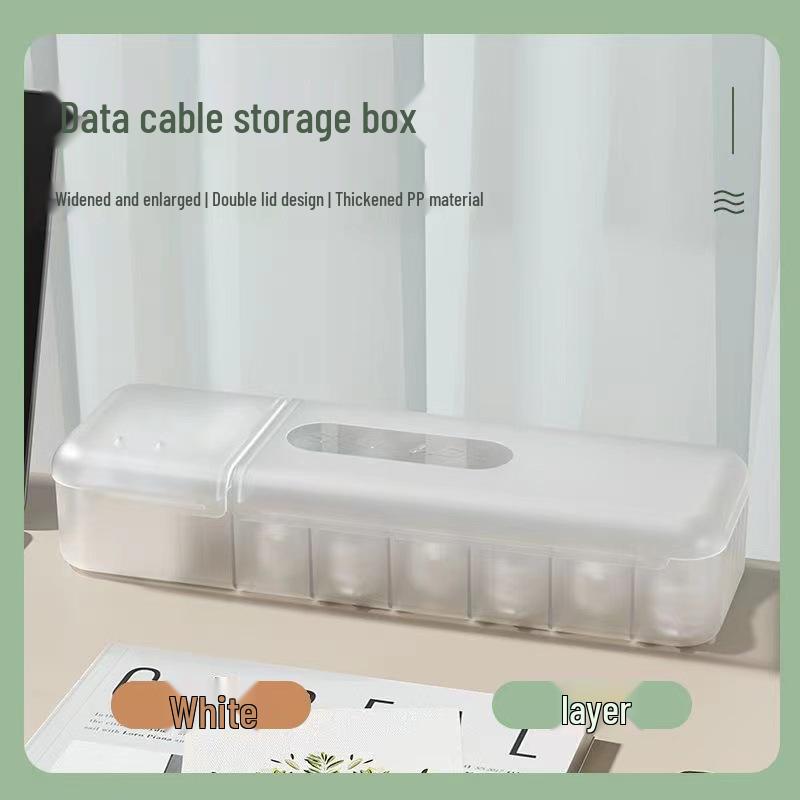 Desktop Cable Organizer with Lid – Cord, Charger, and Power Cable Storage Box