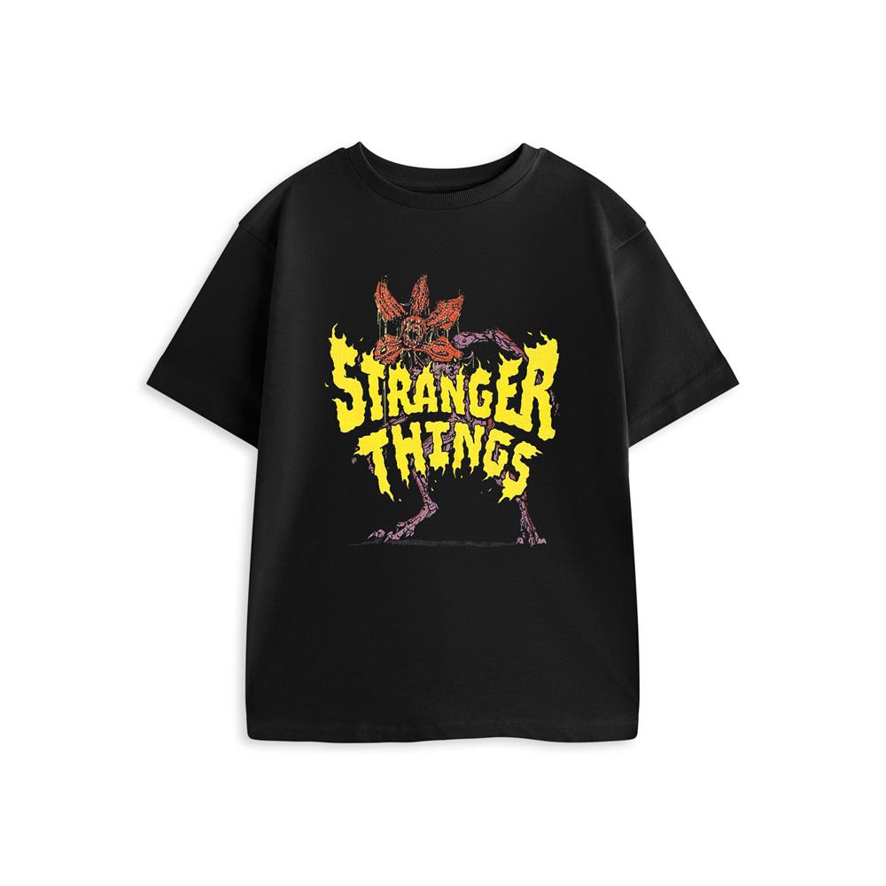 

Stranger Things Demogorgon Black Short Sleeved T-Shirt | Unisex Kids Graphic Tee with Classic Crew Neck | Ideal for Casual Wear XXXL